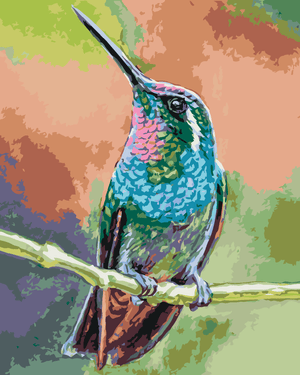 Goblen cu diamante - PASĂRE COLIBRI PE O CREANGĂ