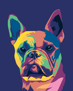 Goblen cu diamante - BULLDOG STIL POP-ART