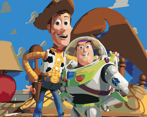 Goblen cu diamante - WOODY ÎL ÎMBRĂȚIȘEAZĂ PE BUZZ (PO...