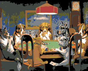 Goblen cu diamante - CÂINI JUCÂND POKER