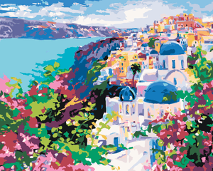 Goblen cu diamante - Malen nach Zahlen - SANTORINI