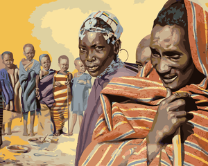 Goblen cu diamante - AFRICANI INDIGENI (D. RUSTY RUST)