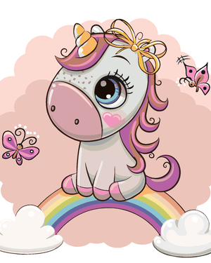 Goblen cu diamante - UNICORN STÂND PE CURCUBEU
