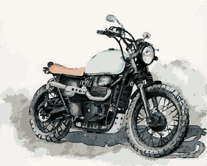 Goblen cu diamante - MOTOCICLETĂ PE FUNDAL GRI