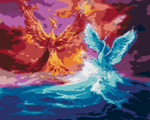 Goblen cu diamante - PHOENIX ȘI LEBĂDĂ