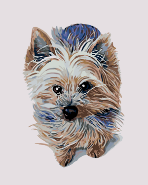 Goblen cu diamante - UN CÂINE MIC YORKIE