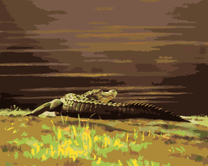 Goblen cu diamante - ALIGATOR LA MAL III (D. RUSTY RUST)