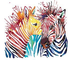 Goblen cu diamante - ZEBRE COLORATE