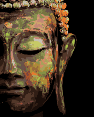 Goblen cu diamante - BUDDHA PE FUNDAL NEGRU