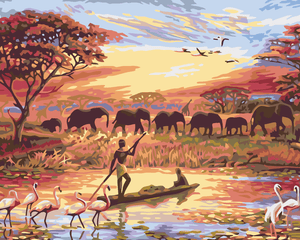 Goblen cu diamante - APUS DE SOARE ÎN AFRICA