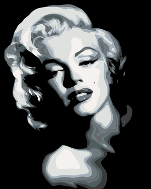 Goblen cu diamante - MARILYN MONROE ÎN ALB ȘI NEGRU