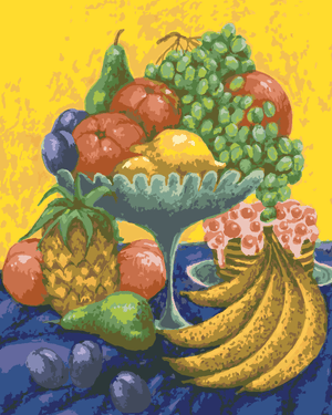 Goblen cu diamante - NATURĂ MOARTĂ CU FRUCTE PE FUNDAL...