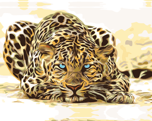 Goblen cu diamante - LEOPARD LA PÂNDĂ