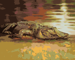 Goblen cu diamante - ALIGATOR LA MAL (D. RUSTY RUST)