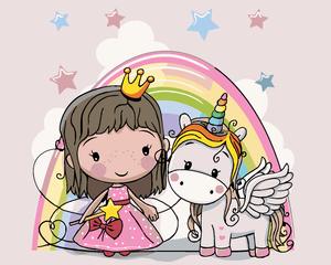Goblen cu diamante - PRINCESĂ CU UNICORN