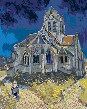 Goblen cu diamante - BISERICA DIN AUVERS (VINCENT VAN ...
