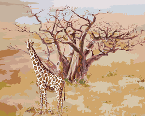 Goblen cu diamante - GIRAFĂ DIN KENYA