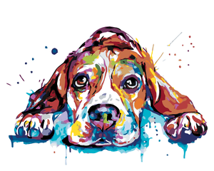 Goblen cu diamante - BEAGLE ÎN CULORI