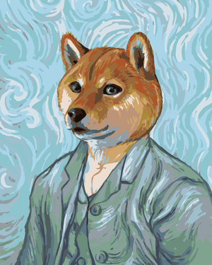 Goblen cu diamante - VINCENT VAN GOGH CU CAP DE CÂINE