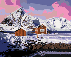 Goblen cu diamante - PEISAJ DIN INSULELE LOFOTEN