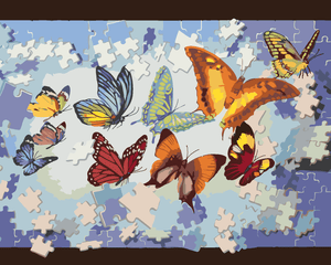 Goblen cu diamante - PUZZLE DIN FLUTURI (D. RUSTY RUST)