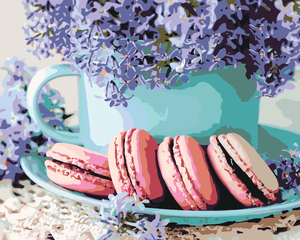 Goblen cu diamante - CAFEA ȘI MACARONS