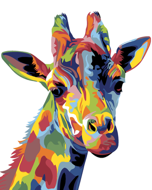 Goblen cu diamante - GIRAFĂ VIU COLORATĂ