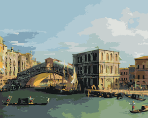 Goblen cu diamante - PODUL RIALTO (CANALETTO)