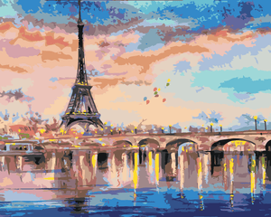 Goblen cu diamante - TURNUL EIFFEL ÎNCONJURAT DE NORI ...