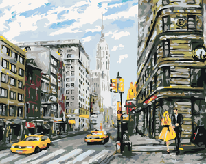 Goblen cu diamante - CUPLU PE O STRADĂ DIN NEW YORK