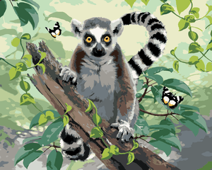Goblen cu diamante - LEMURUL ȘI FLUTURII (HOWARD ROBIN...