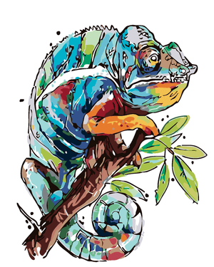 Goblen cu diamante - CAMELEON ÎN CULORI VII
