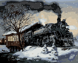 Goblen cu diamante - TREN ÎN MIJLOCUL IERNII (D. RUSTY...