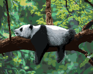 Goblen cu diamante - URS PANDA PE O CREANGĂ