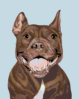 Goblen cu diamante - CÂINE PITBULL