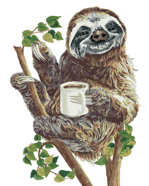 Goblen cu diamante - LENEȘUL LA CAFEA (HOLLY SIMENTAL)