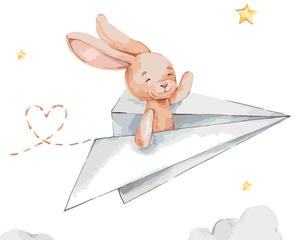 Goblen cu diamante - IEPURE PE UN AVION DE HÂRTIE