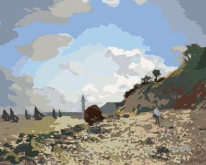Goblen cu diamante - Plaja din Honfleur (CLAUDE MONET)