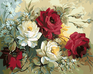 Goblen cu diamante - PICTURĂ CU UN BUCHET DE FLORI