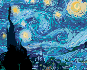Goblen cu diamante - NOAPTEA ÎNSTELATĂ (VAN GOGH)