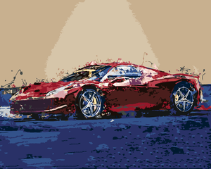 Goblen cu diamante - MAȘINĂ FERARI ROȘIE STIL ABSTRACT