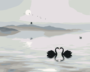 Goblen cu diamante - LACUL LEBEDELOR