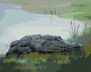 Goblen cu diamante - ALIGATOR LA MAL VI (D. RUSTY RUST)