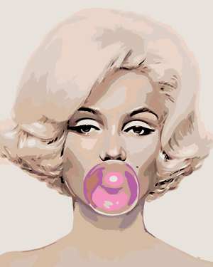 Goblen cu diamante - MARILYN MONROE CU GUMĂ DE MESTECAT