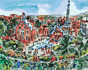 Goblen cu diamante - BARCELONA COLORAT