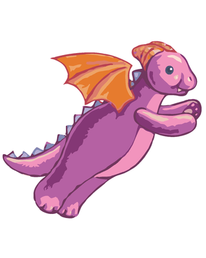 Goblen cu diamante - DRAGON DE PLUȘ ROZ (SUE ELLEN BROWN)