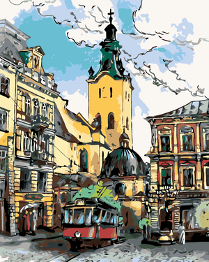 Goblen cu diamante - TRAMVAI DIN PRAGA