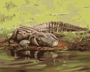 Goblen cu diamante - ALIGATOR LA MAL II (D. RUSTY RUST)