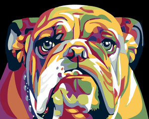 Goblen cu diamante - BULLDOG VIU COLORAT