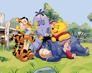 Goblen cu diamante - Pictură pe numere -WINNIE THE POO...